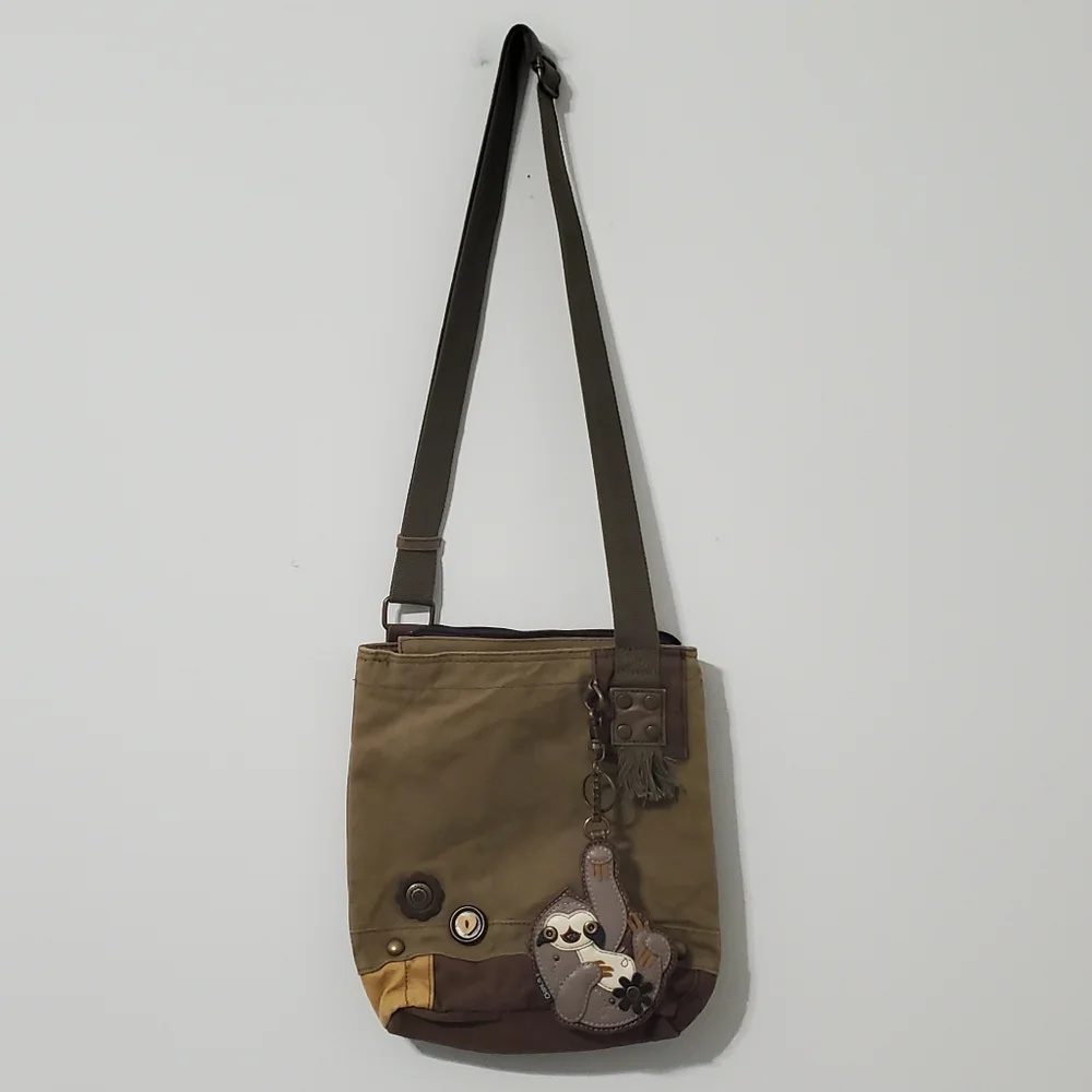 Chala Patch Sloth Canvas Crossbody Bag - Picture 2 of 11